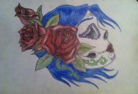 Color Drawings - Day Of The Dead Girl - Pencil And Paper