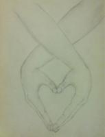 Black And Grey Drawings - Heart Hands - Pencil And Paper